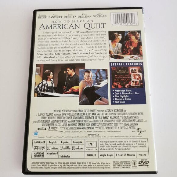 How to Make an American Quilt DVD Winona Ryder 90s Jared Leto Drama Film - Picture 2 of 3